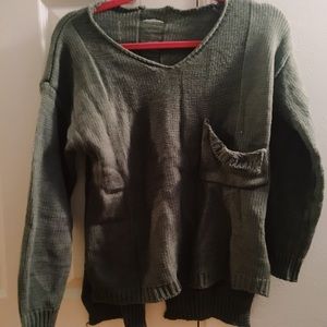 Urban outfitters distressed olive green sweater